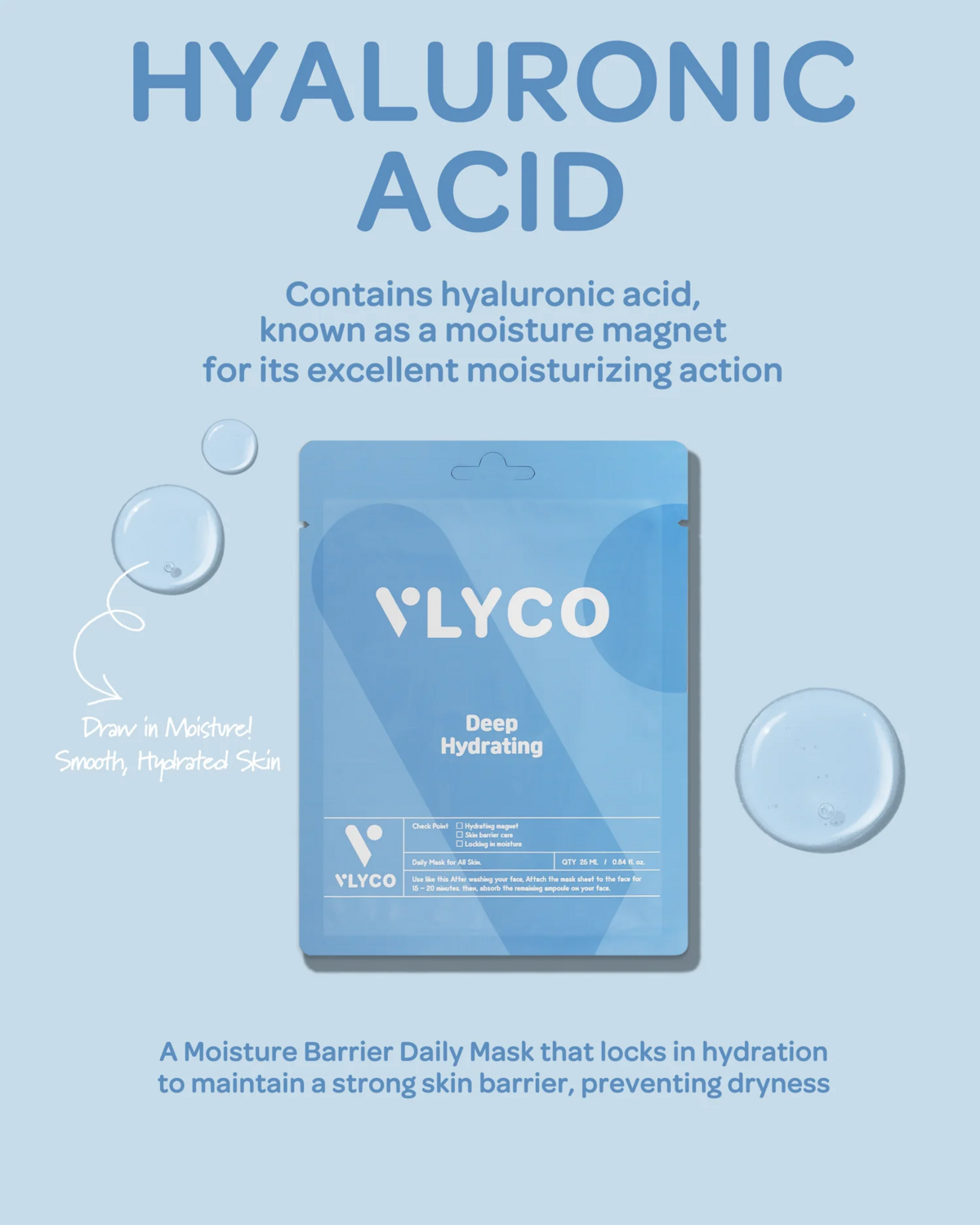 VLYCO HYALURONIC ACID SHEET MASK