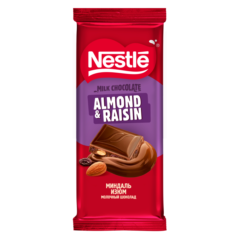 NESTLE хар шоколад, бүйлс самартай, 75г