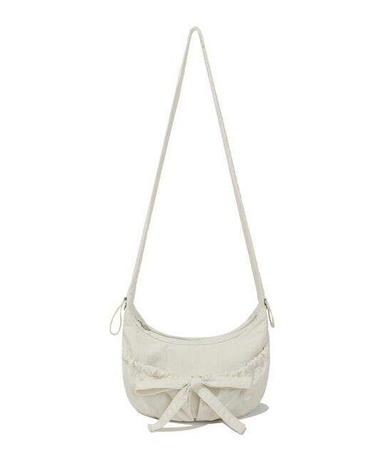Clover Heart Shirring Medium Nylon Hobo Bag