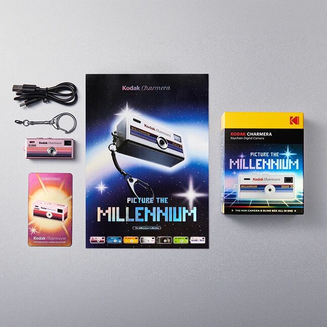 KODAK CHARMERA Keychain Digital Camera Blind Box Collection - MILLENNIUM + 16GB SD CARD ADAPTER - 4