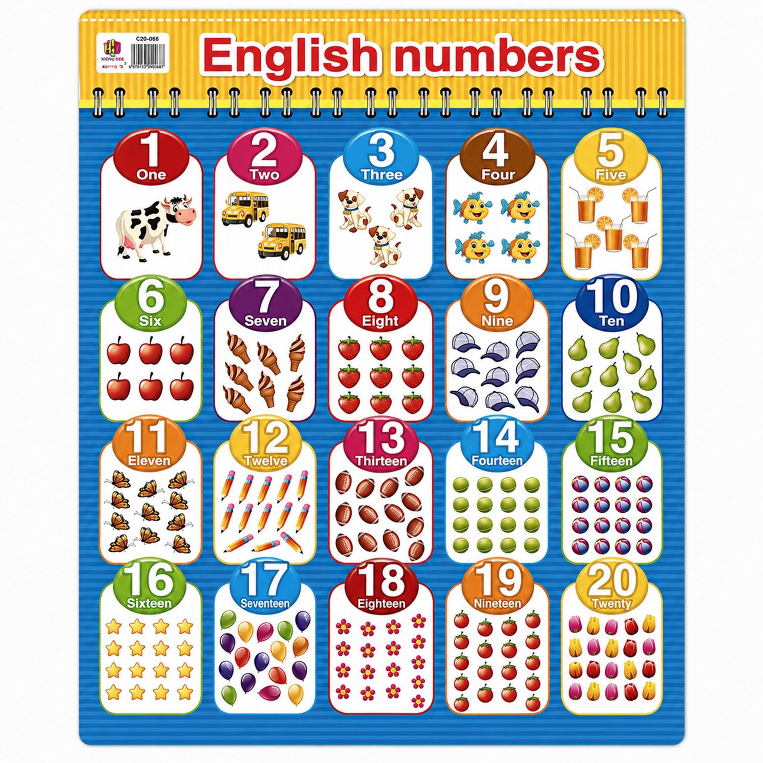 Плакат english numbers 1--20