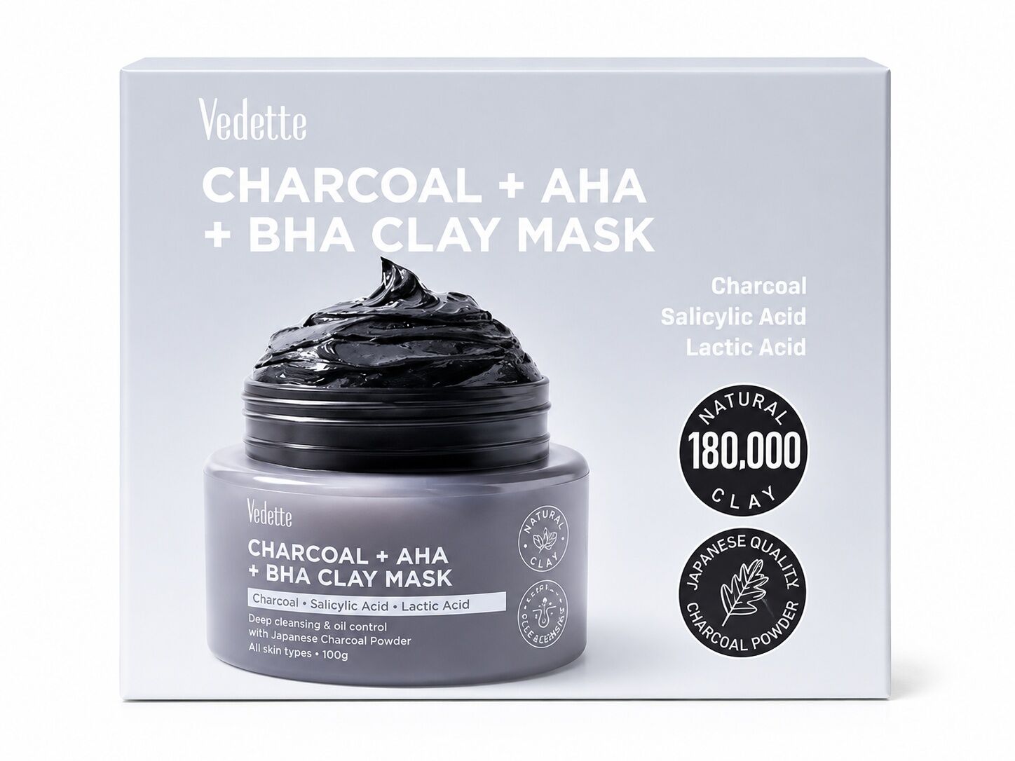 Charcoal + AHA + BHA Clay Mask