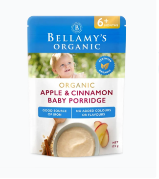 Bellamy's organic apple cinnamon baby porridge 6+