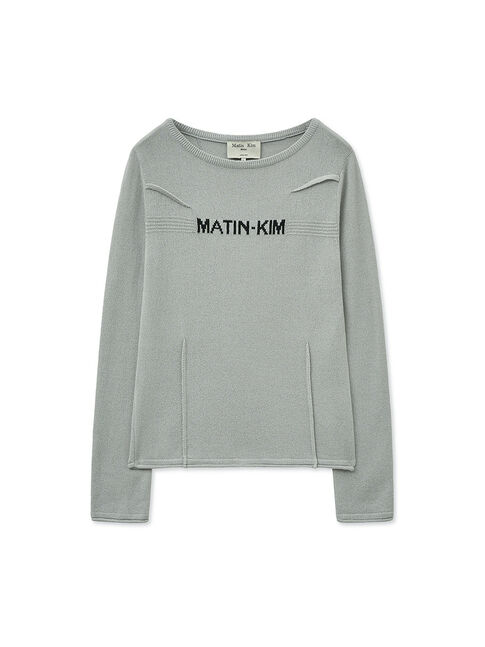 GLITTER SLIM LOGO KNIT TOP