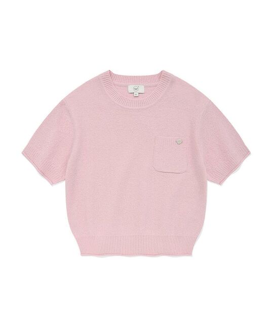 WOMEN ROUND BOUCLE SHORT SLEEVE KNIT