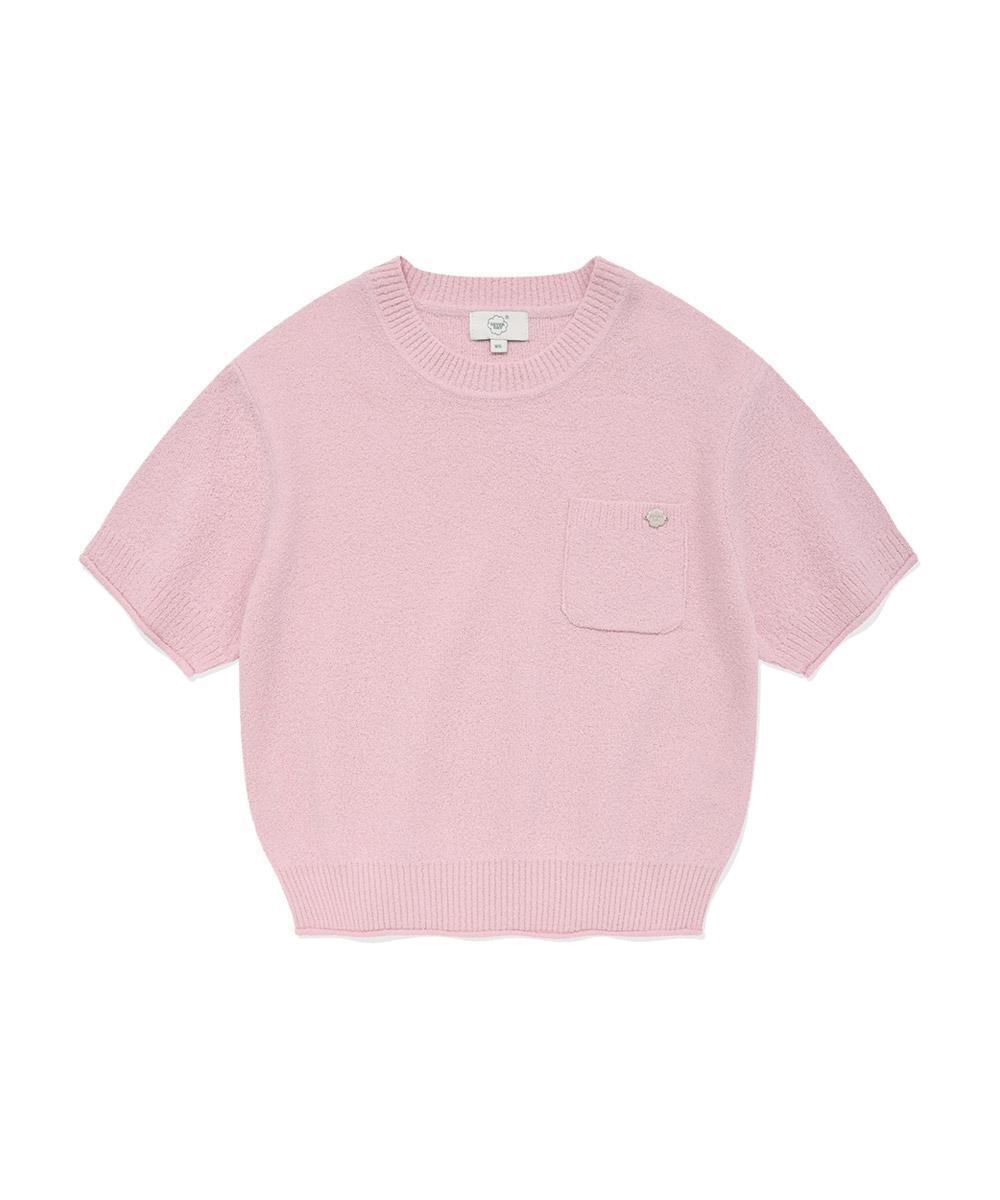 WOMEN ROUND BOUCLE SHORT SLEEVE KNIT
