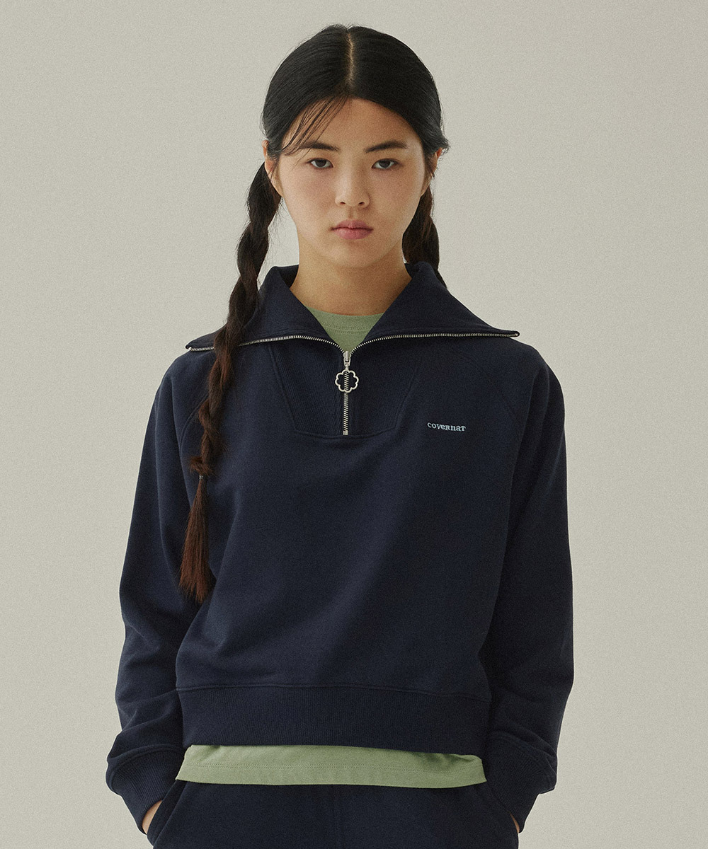 WOMEN HALF ZIP-UP SWEATSHIRT