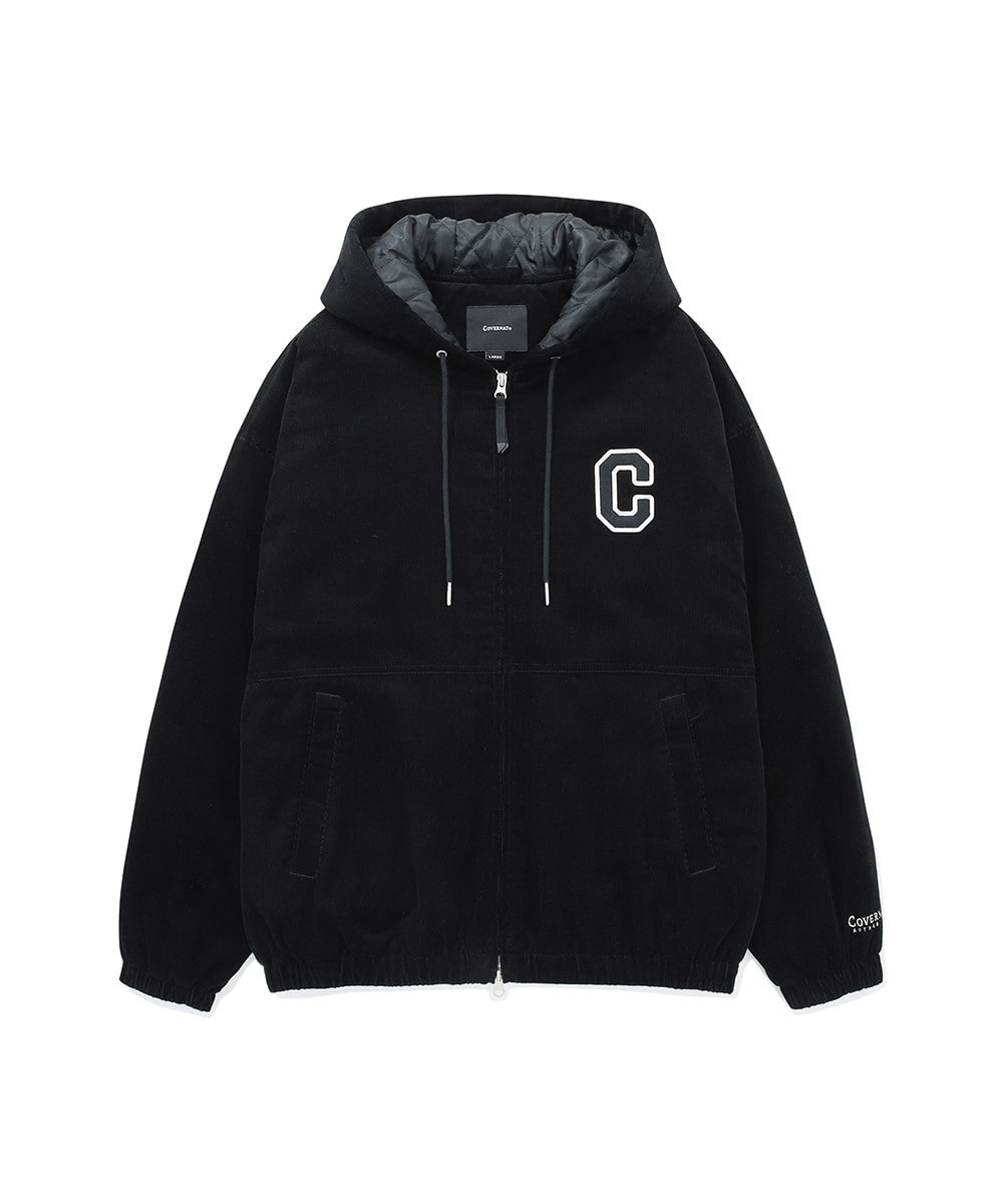 C LOGO CORDUROY HOODIED JACKET