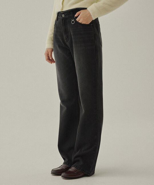WOMEN SEMI BOOT-CUT DENIM PANTS