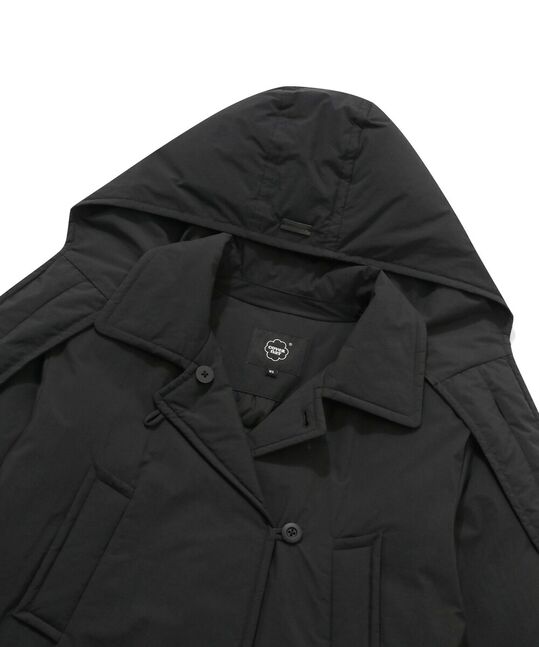 WOMEN HOODIED SCARF LONG DOWN COAT