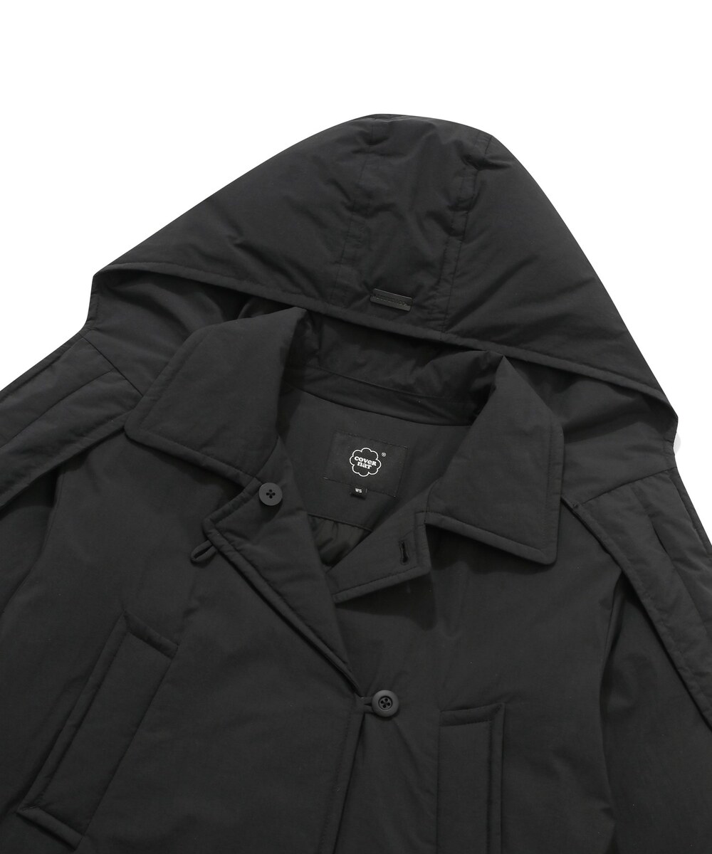 WOMEN HOODIED SCARF LONG DOWN COAT