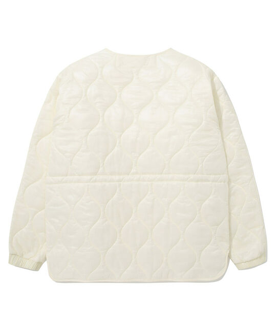 WOMEN COLLARLESS QUILTING JACKET