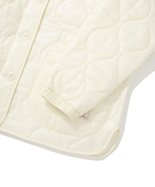 WOMEN COLLARLESS QUILTING JACKET
