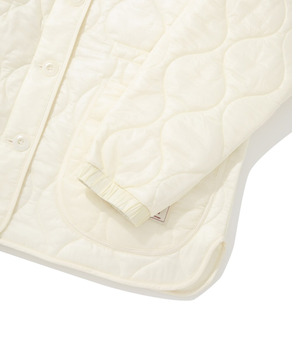 WOMEN COLLARLESS QUILTING JACKET