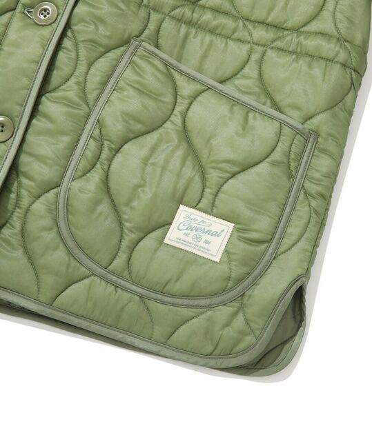 WOMEN COLLARLESS QUILTING JACKET