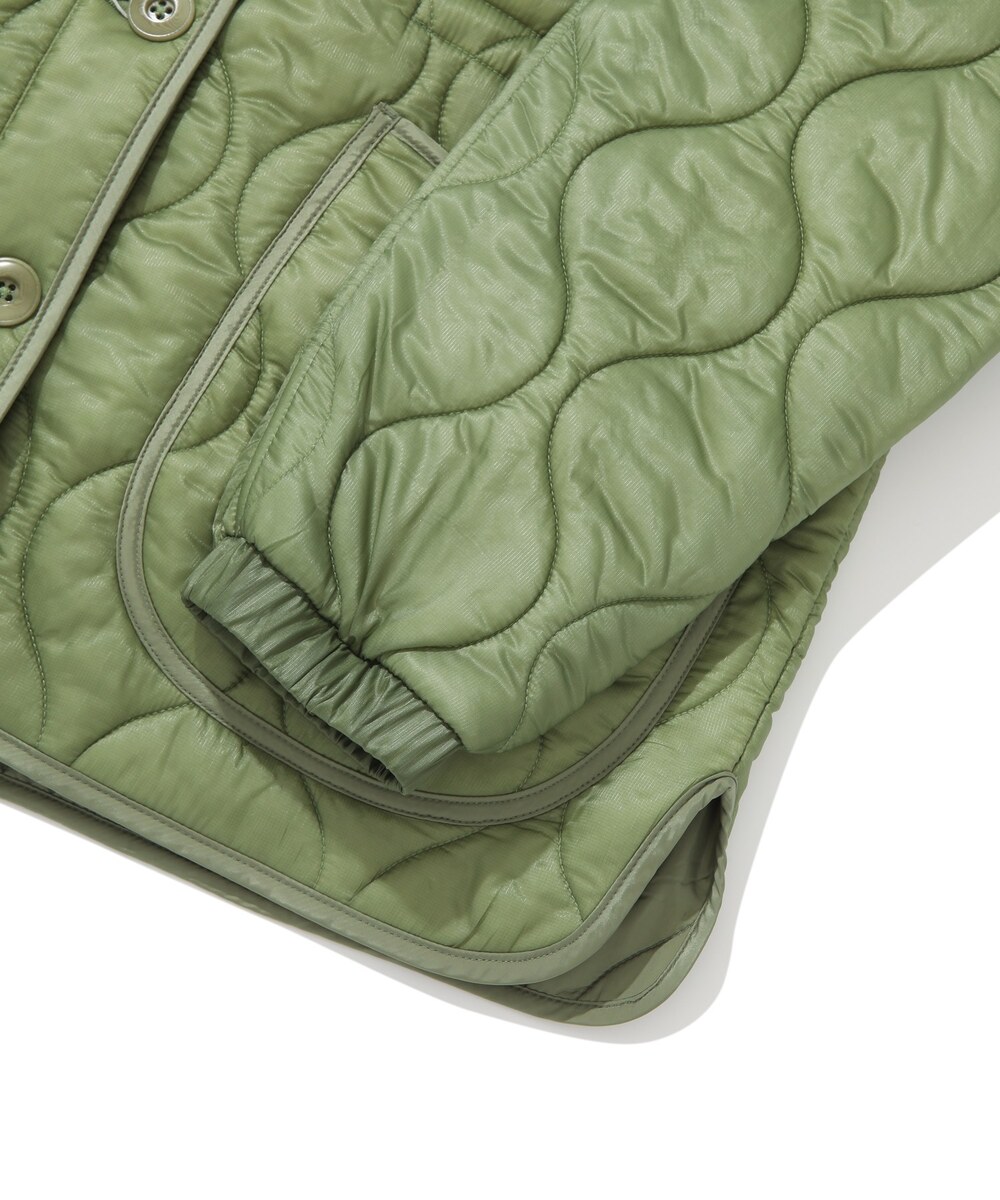 WOMEN COLLARLESS QUILTING JACKET