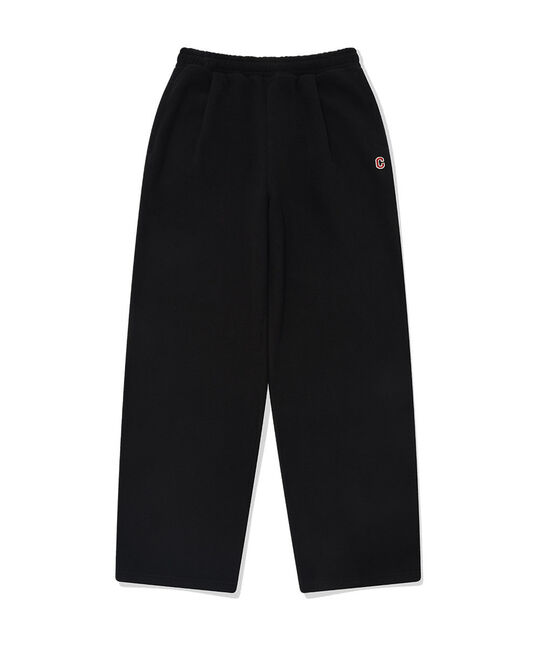 ONE TUCK SEMI-WIDE SWEAT PANTS (LINED WITH FLEECE)
