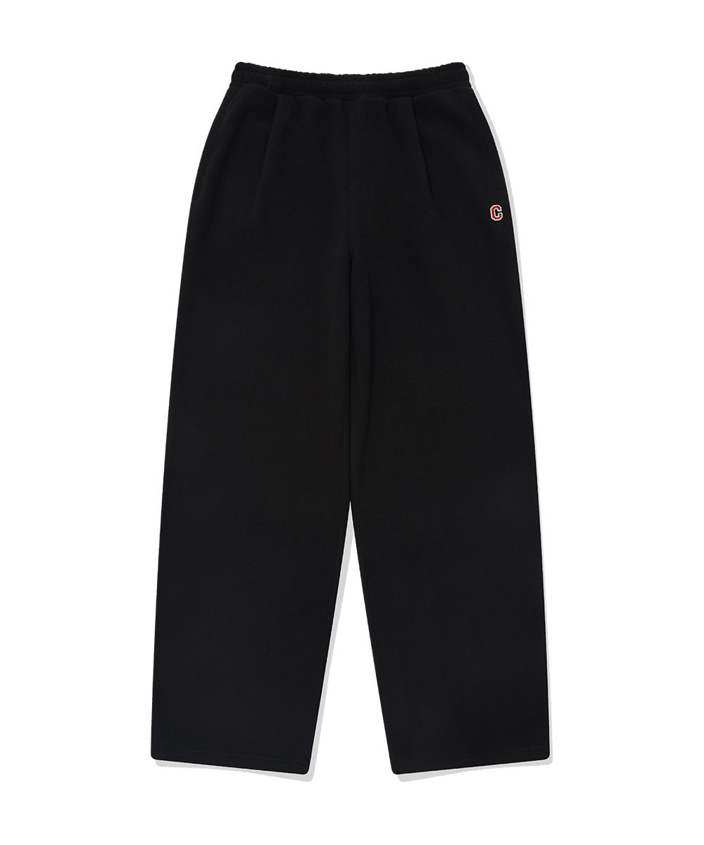 ONE TUCK SEMI-WIDE SWEAT PANTS (LINED WITH FLEECE)
