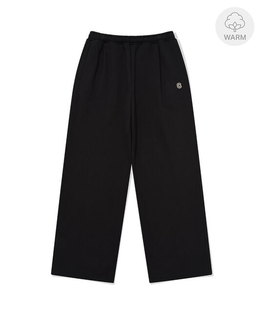 C LOGO ONE TUCK SEMI-WIDE SWEAT PANTS (LINED WITH FLEECE)