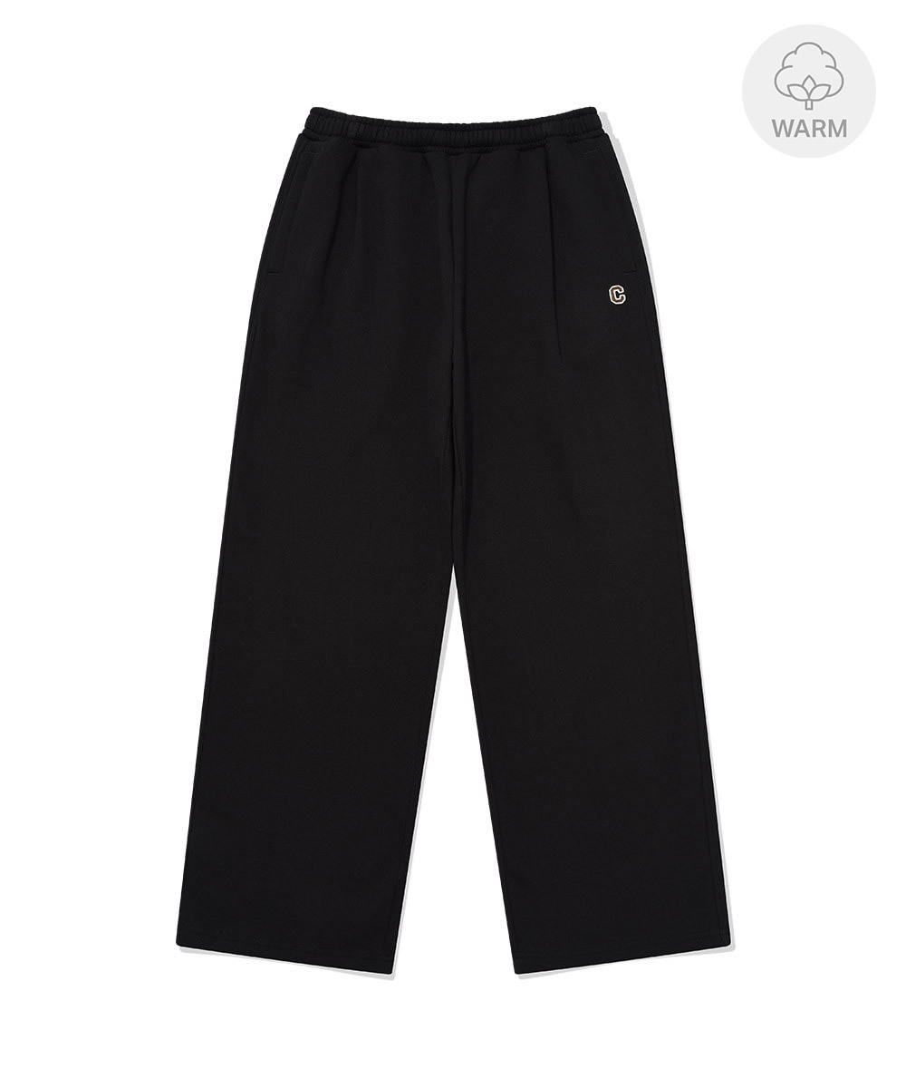 C LOGO ONE TUCK SEMI-WIDE SWEAT PANTS (LINED WITH FLEECE)