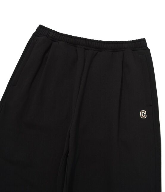 C LOGO ONE TUCK SEMI-WIDE SWEAT PANTS (LINED WITH FLEECE)