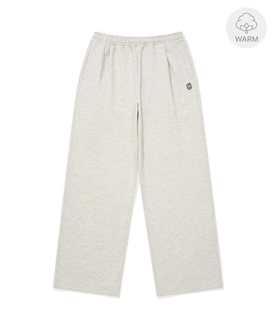 C LOGO ONE TUCK SEMI-WIDE SWEAT PANTS (LINED WITH FLEECE)