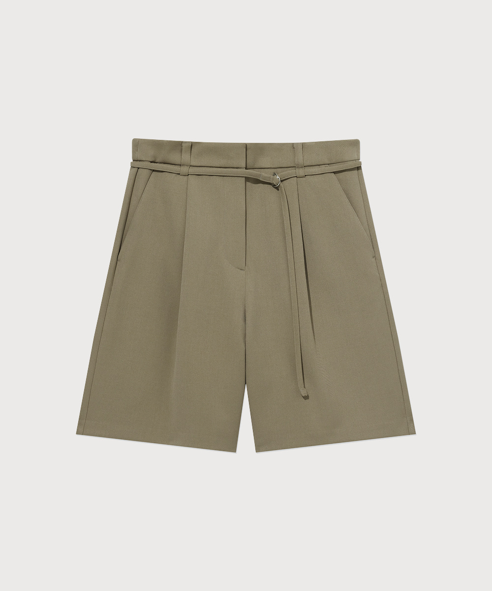 WOMAN BELTED BERMUDA SHORTS