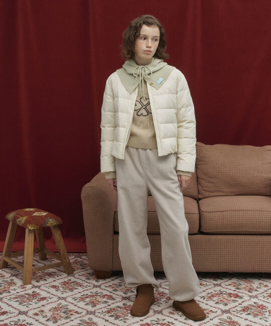 WOMAN BOUCLE BANDING SWEAT PANTS