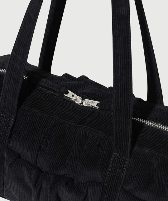 WOMAN CLOVER HEART BUBBLE CORDUROY DUFFLE BAG