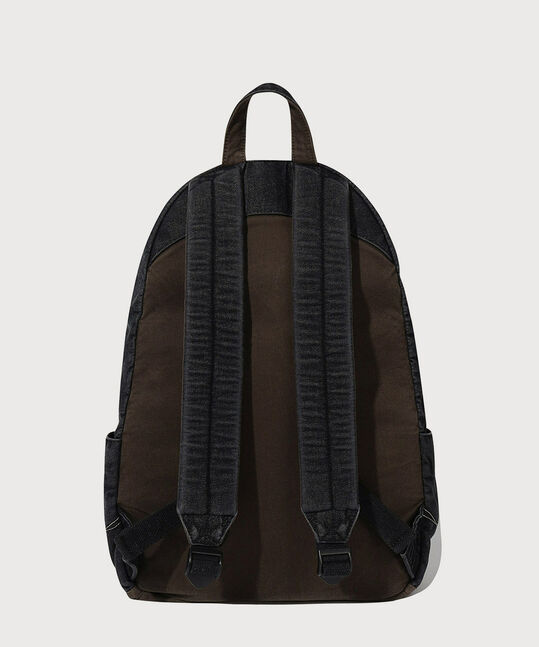 ARCH LOGO WASHED DENIM BACKPACK