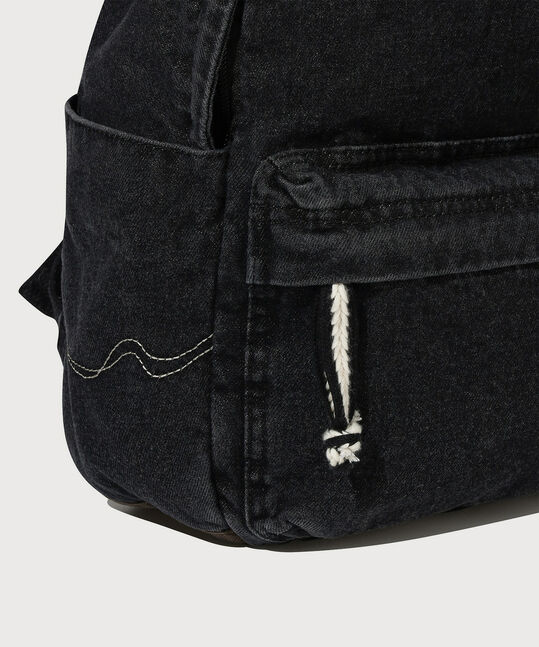 ARCH LOGO WASHED DENIM BACKPACK
