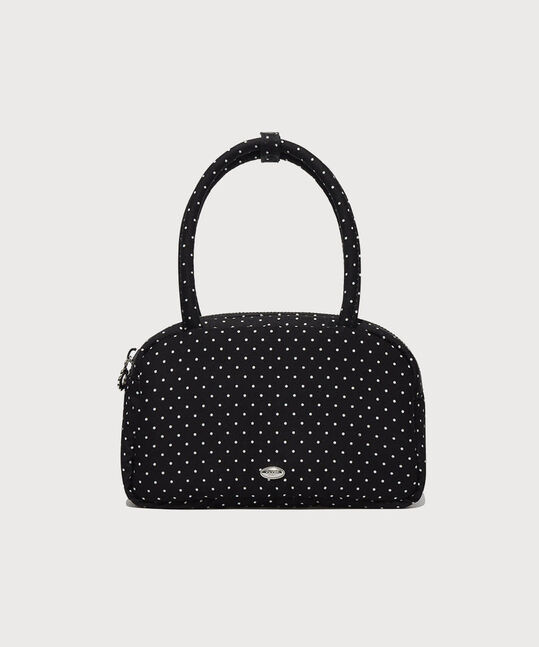 CLOVER HEART DOT TOP HANDLE TOTEBAG