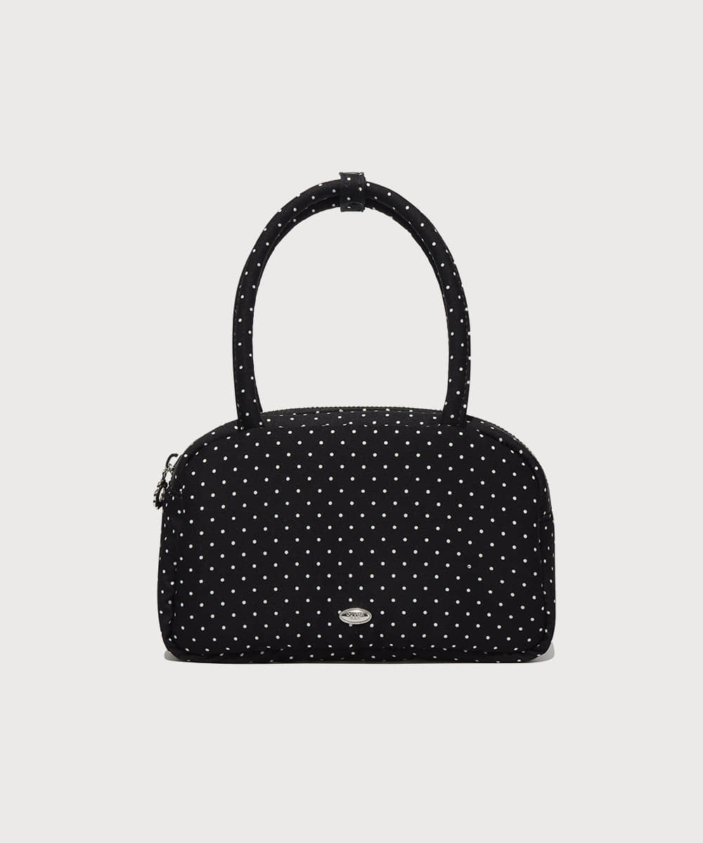 CLOVER HEART DOT TOP HANDLE TOTEBAG