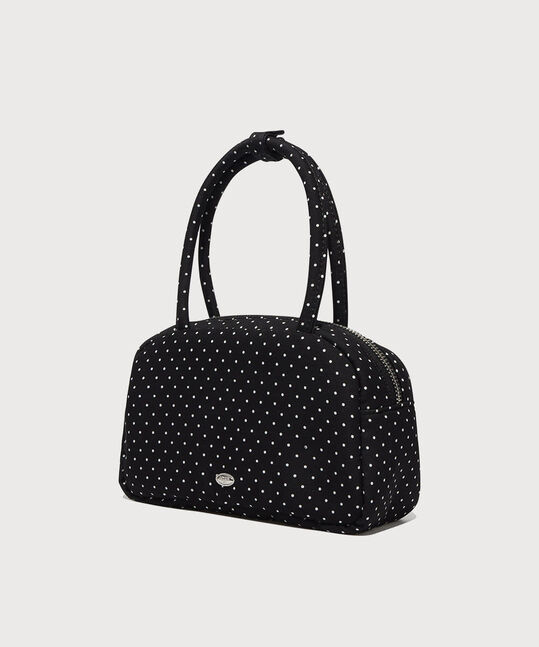 CLOVER HEART DOT TOP HANDLE TOTEBAG