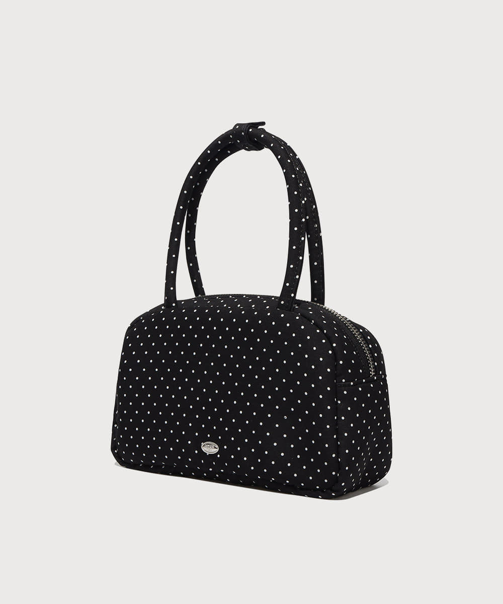 CLOVER HEART DOT TOP HANDLE TOTEBAG