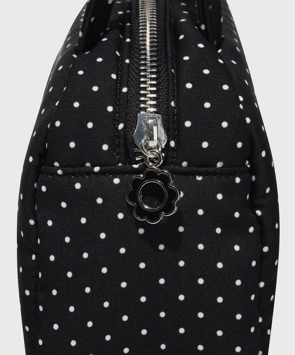 CLOVER HEART DOT TOP HANDLE TOTEBAG