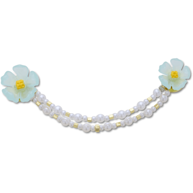 Blue Flower and Pearl Chain