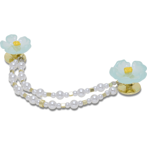 Blue Flower and Pearl Chain