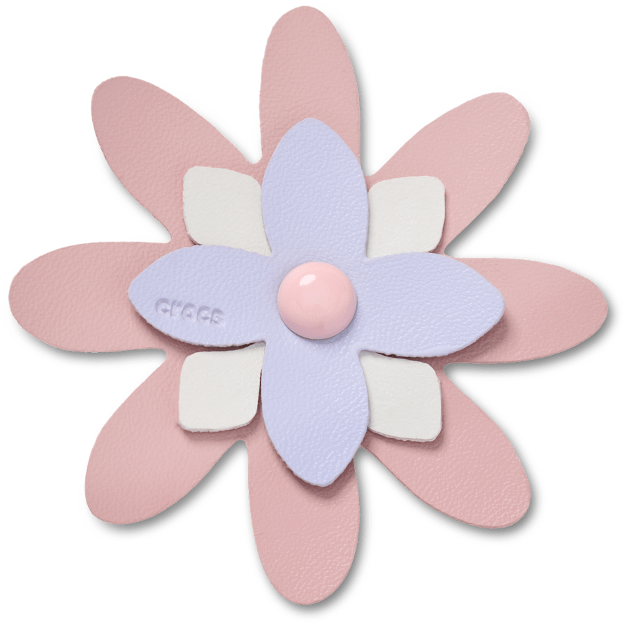 Faux Leather Pink Flower