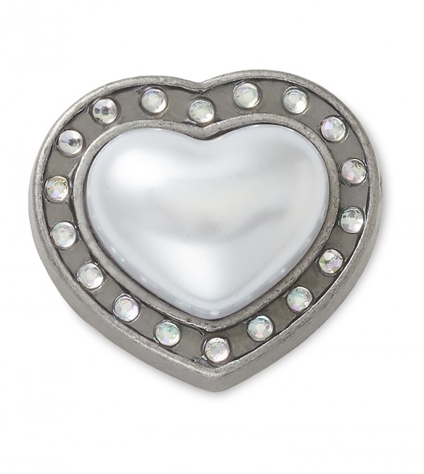 Silver Pearl and Heart Gem