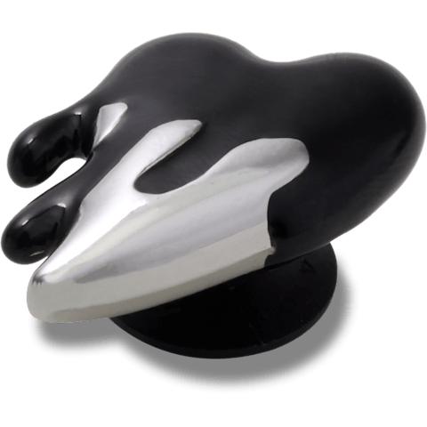 Silver and Black Enamel Heart