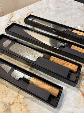Japanese Damascus Knife set of 4