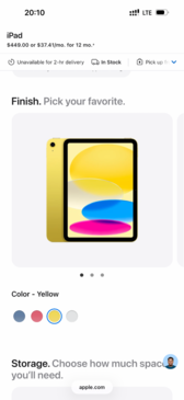 Apple iPad (A16) 128GB Yellow зарна