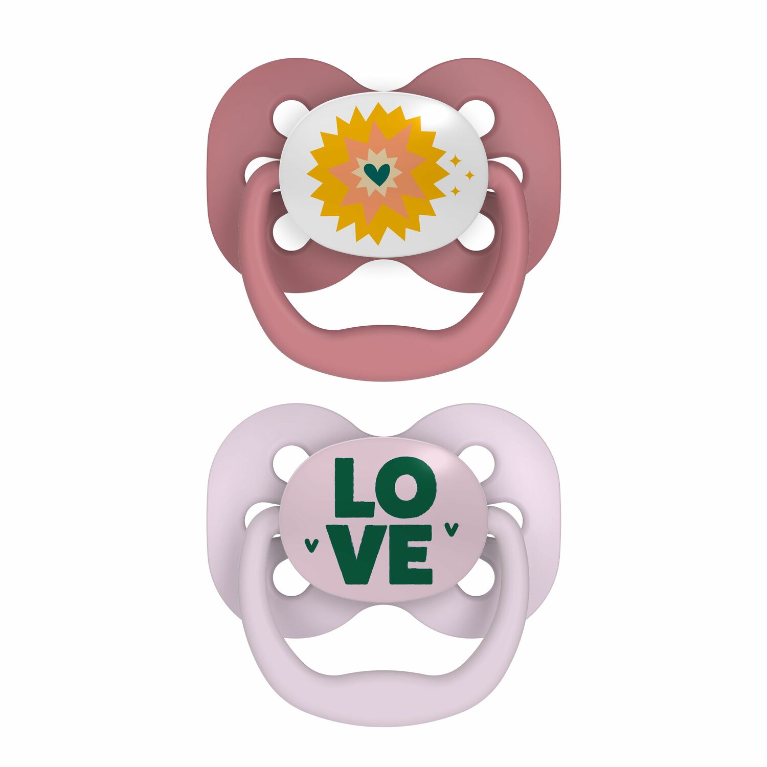 Advantage Pacifier - Stage 1, Pink, 2-Pack