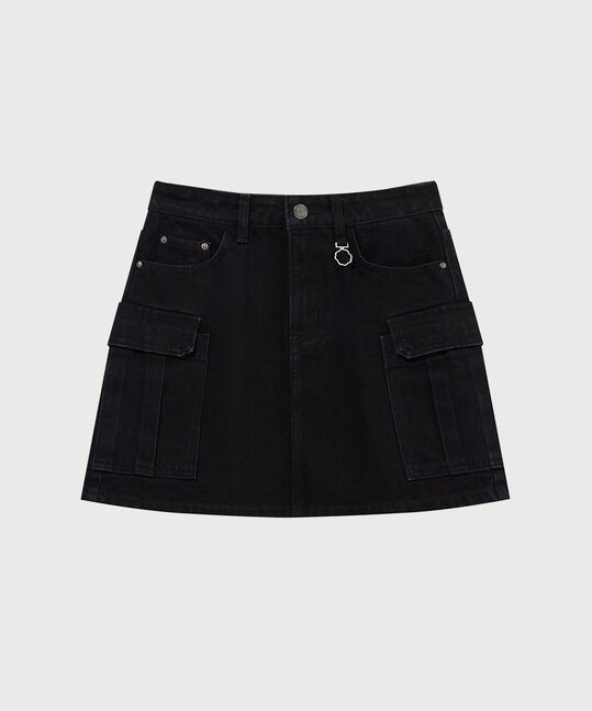 Women's Cargo Denim Mini Skirt