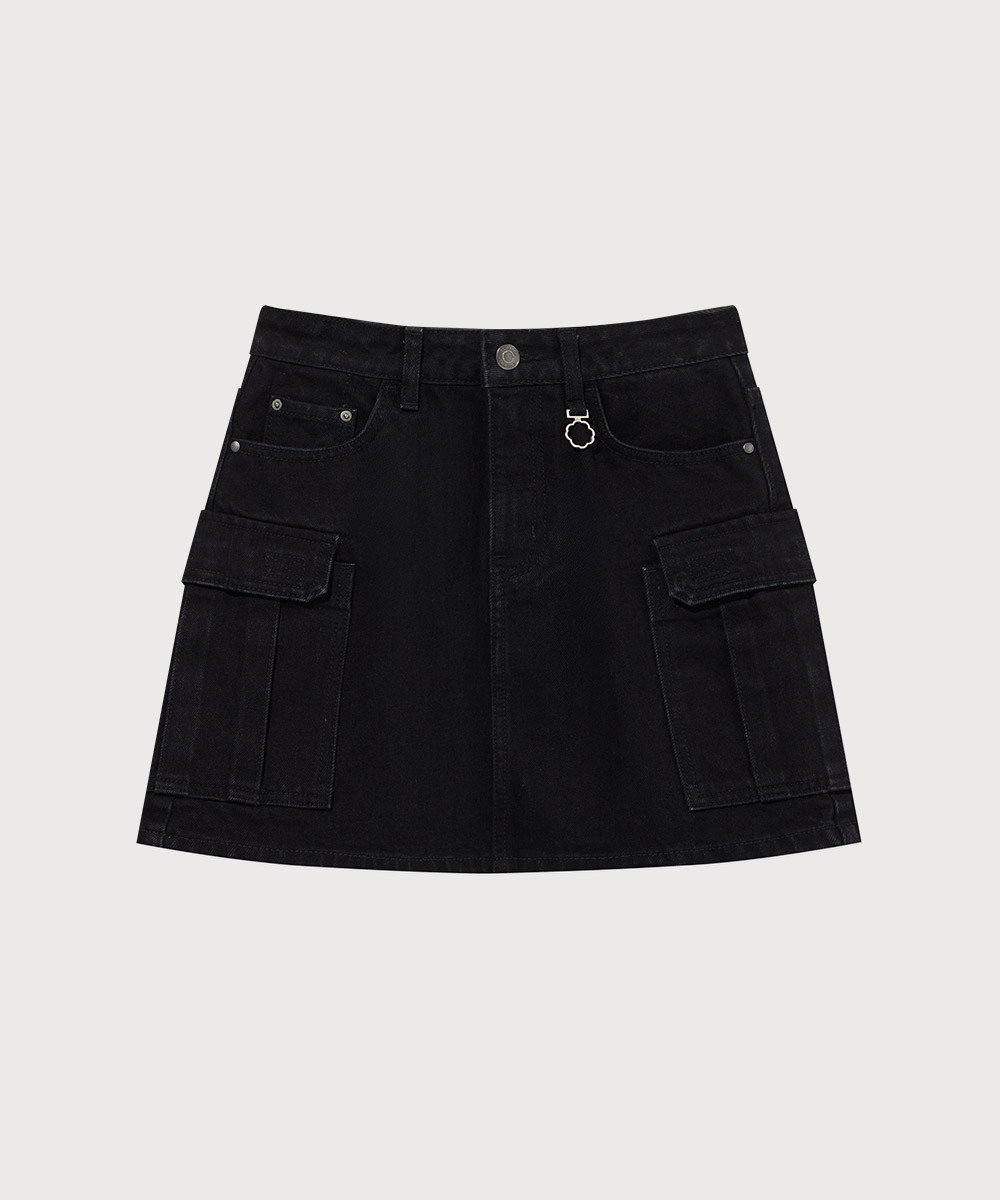 Women's Cargo Denim Mini Skirt