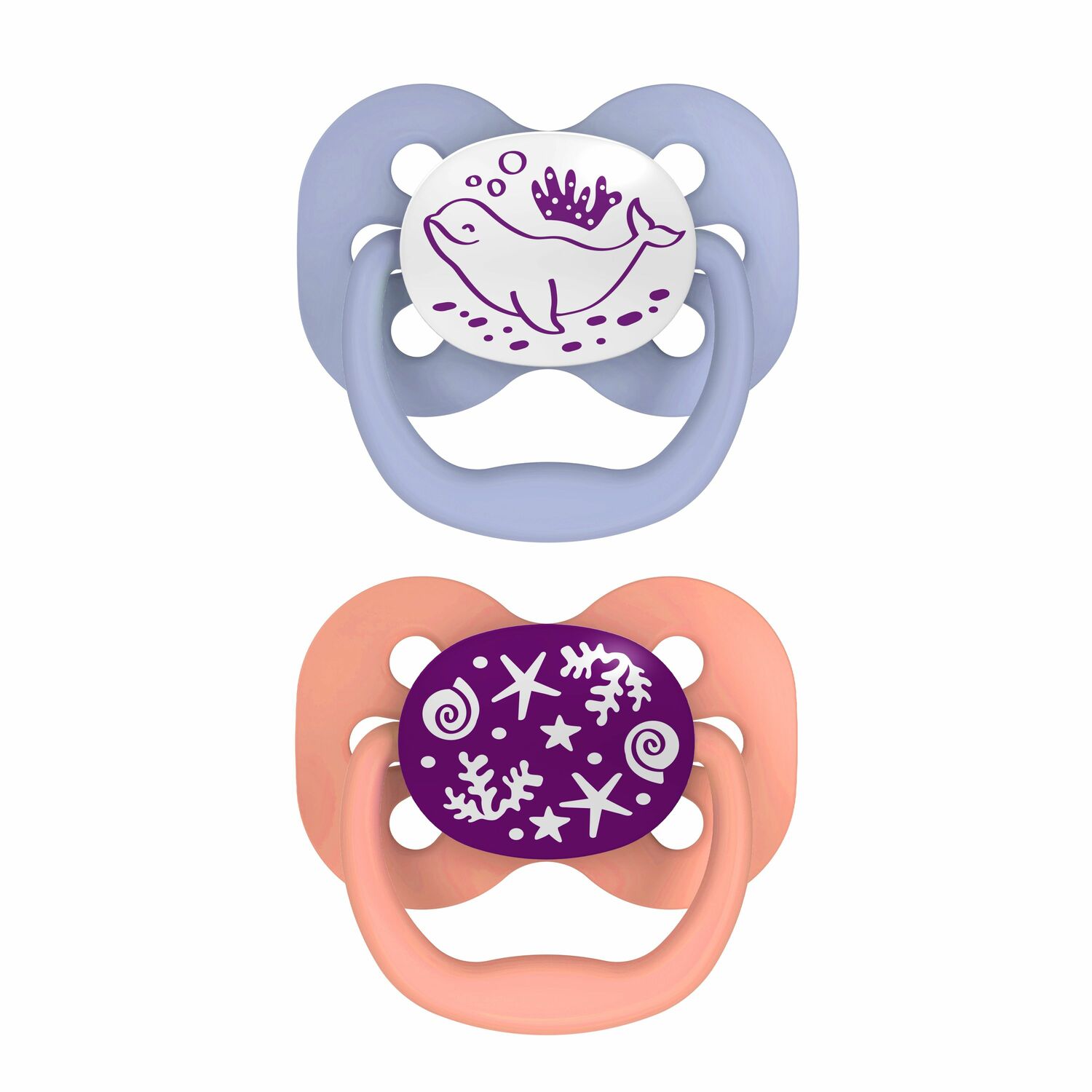 Dr.Brown's Advantage Pacifier - Stage 1, Glow in the Dark - Pink, 2-Pack