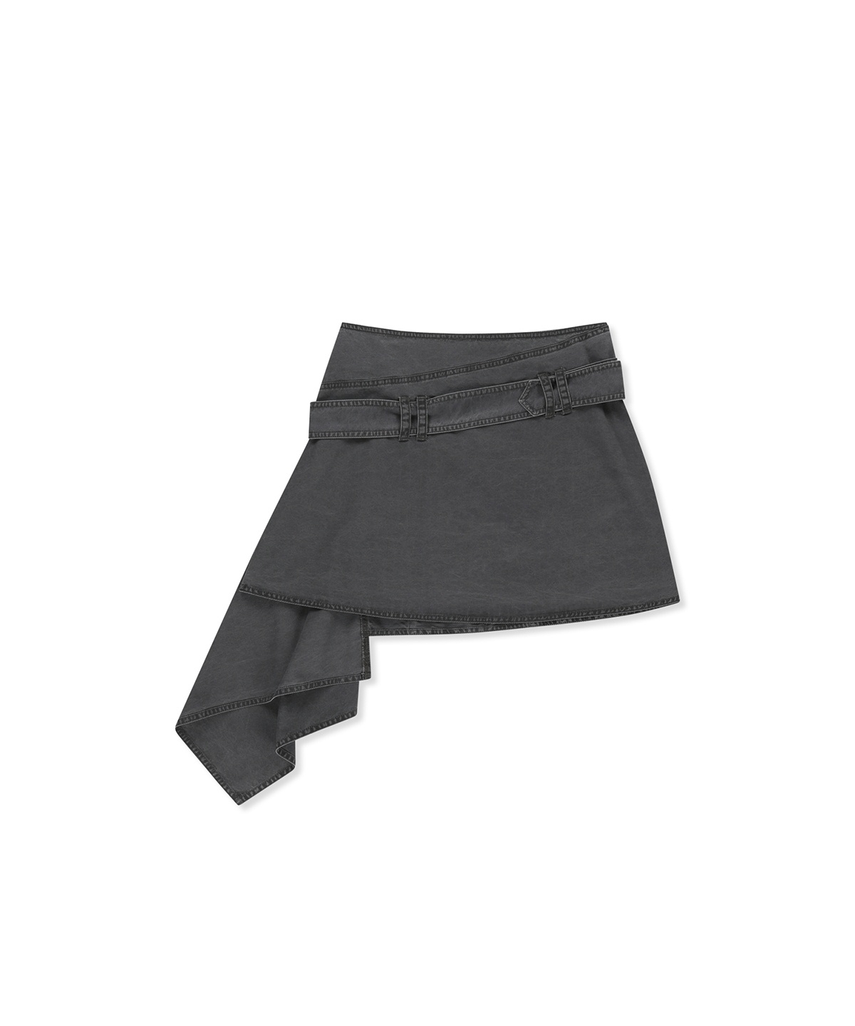BELTED LAYERED MINI SKIRT