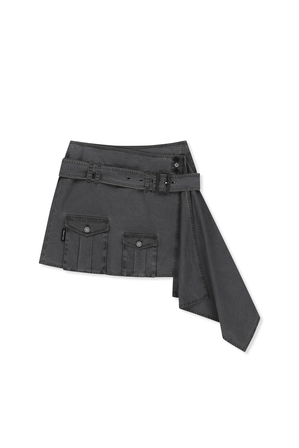 BELTED LAYERED MINI SKIRT