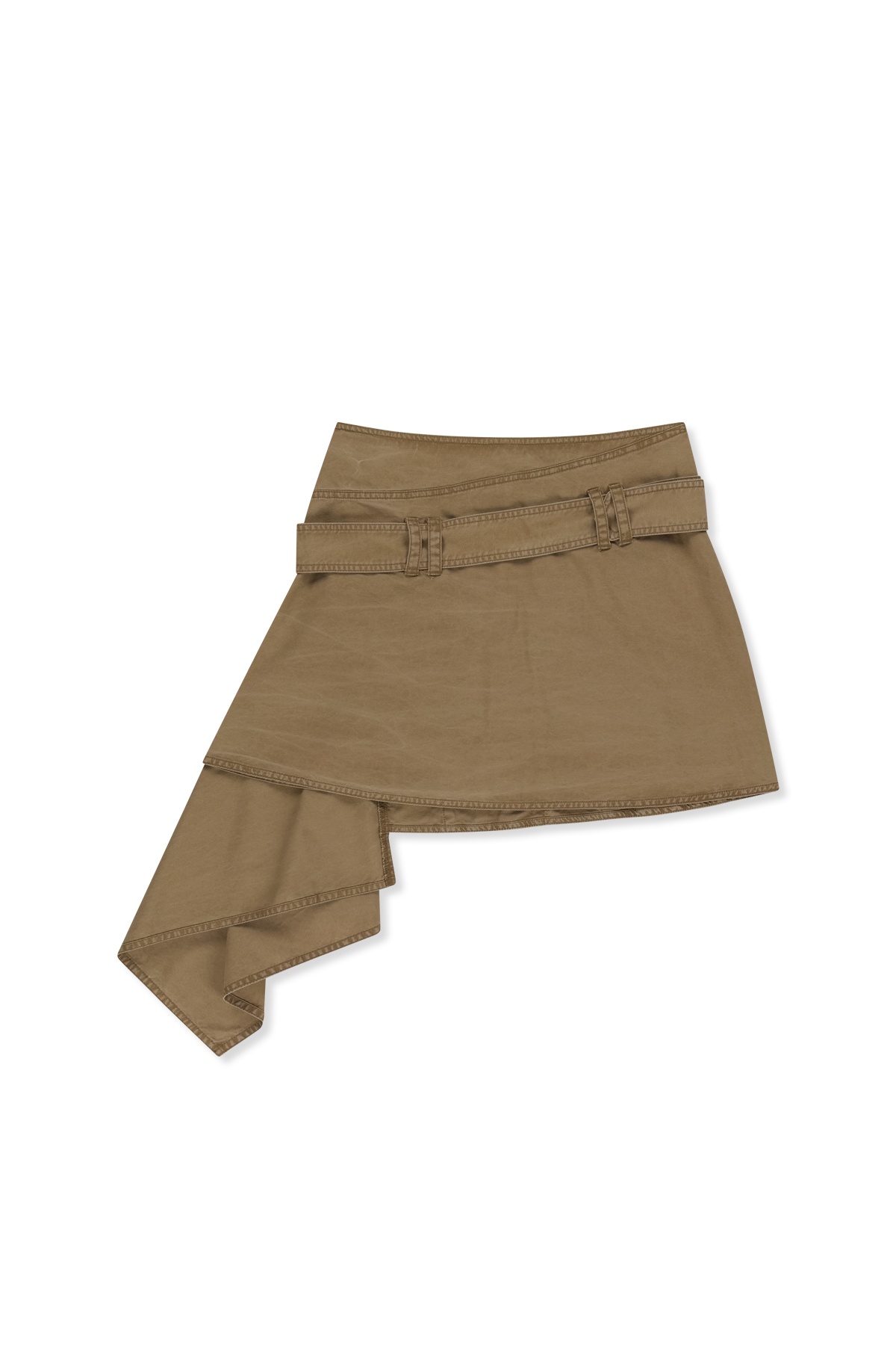 BELTED LAYERED MINI SKIRT